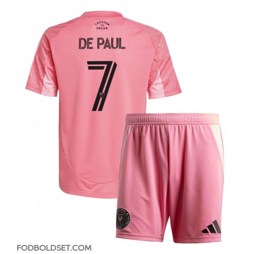 Inter Miami Rodrigo De Paul #7 Hjemme Trøje Børn 2025-26 Kortærmet (+ Korte bukser)